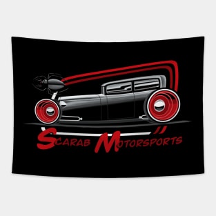 Scarab Motorsports Rat Rod Tudor Logo Tapestry