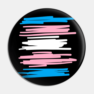 Trans Flag Scribble Pin