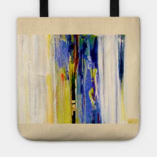 modern abstract painting blue and yellow Tote