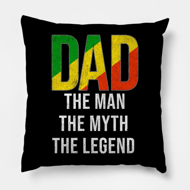 Congon Dad The Man The Myth The Legend - Gift for Congon Dad With Roots From Congon Pillow by Country Flags