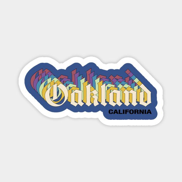 Oakland - Retro Magnet by mikelcal