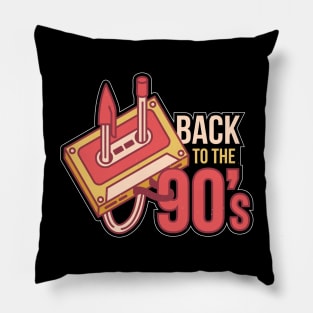 90s - BACK TO THE 90'S lovely retro vintage cassette design Pillow