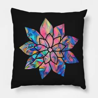 Swirling color flower pattern Pillow