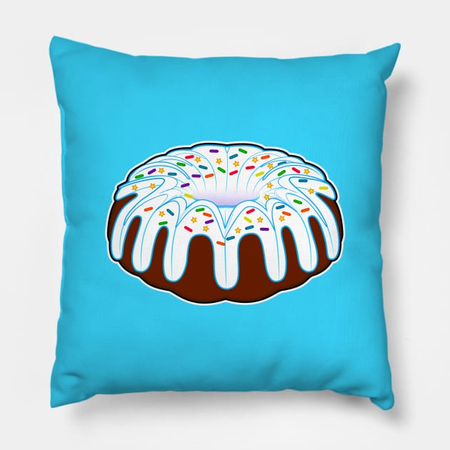 Bundt Cake with Icing and Sprinkles Pillow by PenguinCornerStore