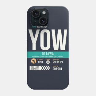 Ottawa (YOW) Airport Code Baggage Tag Phone Case