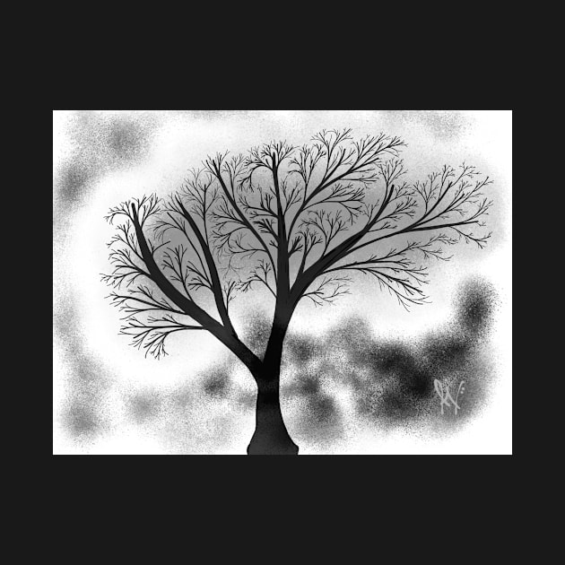 Black and White Tree Art by Aj@Co.