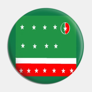 Sporty Italian Design on Green Background Pin