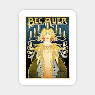 BEC AUER 1896 Incandescent Gas Light by Art Nouveau Artist Henri Privat Livemont Magnet