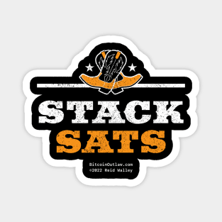 Stack Sats Western Font Crowned With Crossed Cowboy Boots Magnet