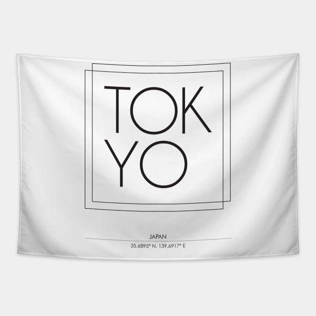 Tokyo City Minimal Typography Tapestry by StudioGrafiikka