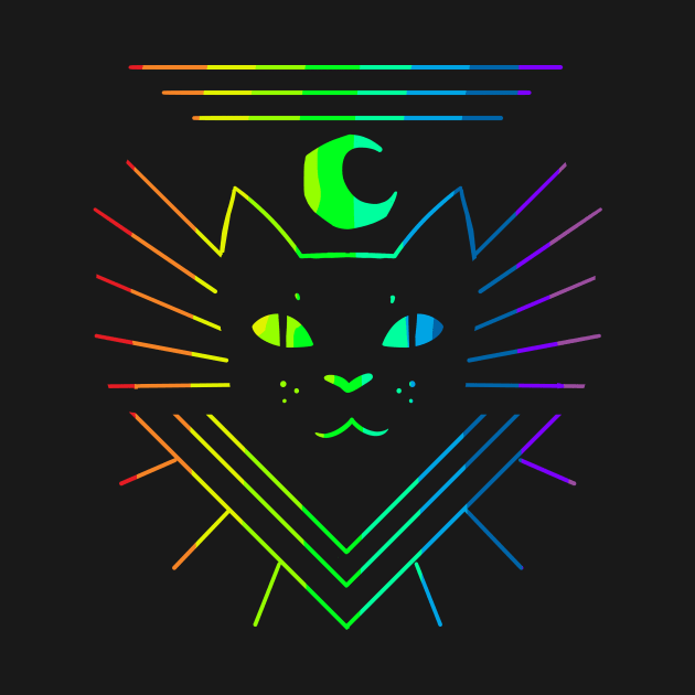 Rainbow Moon Cat by WingLorn