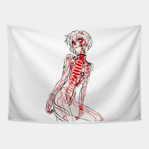 Skeleton girl Tapestry by URSUS