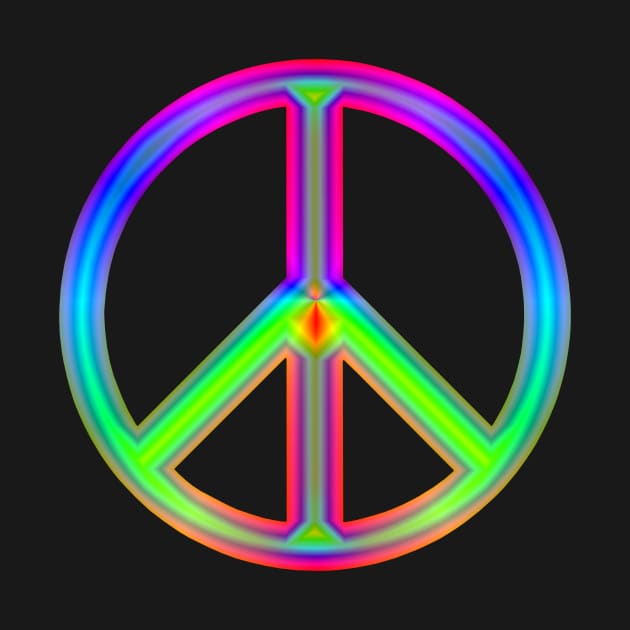 Rainbow Neon Peace Sign by Art by Deborah Camp