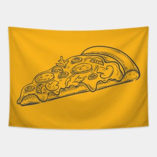 Fresh Pizza Detailed Sketch Tapestry