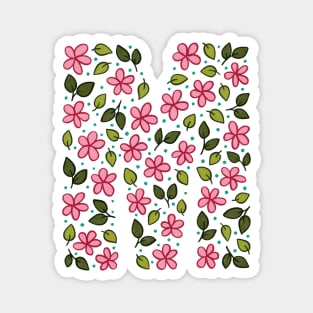 Floral Monogram Letter M Magnet