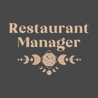 Restaurant Manager - Boho Colored Moon Phase Design T-Shirt