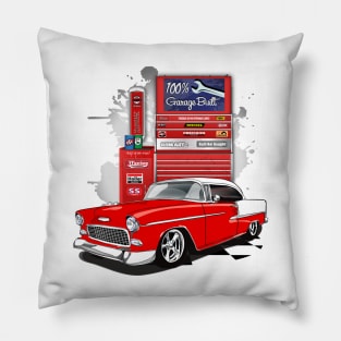 1955 Gypsy Red Chevy Bel Air Garage Built Pillow