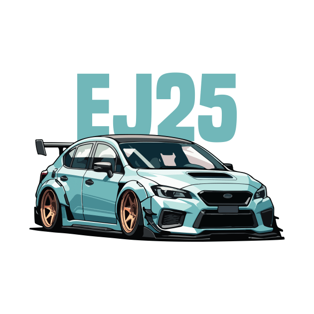 Subaru WRX STI Car Art - Impreza EJ25 Widebody Modified JDM Car by JDM-Rey