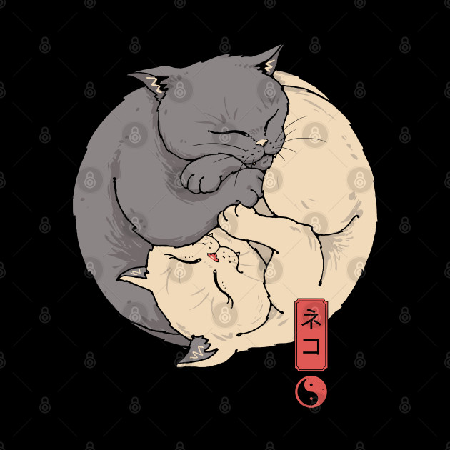 Yin Yang Cats - Cat - Phone Case