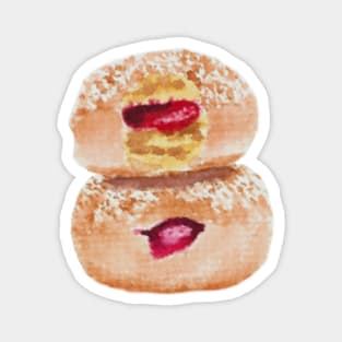 Jelly Donuts Watercolour Design Magnet