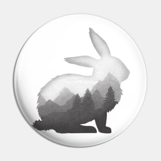 Dramabite Rabbit Bunny Hare Double Exposure Surreal Wildlife Animal Pin