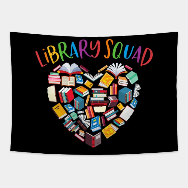 Library Squad Librarian Bookworm Book Lover Tapestry by fatmehedo8