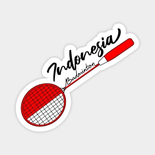 Indonesia Flag of Badminton Racquet Support (Indonesian) Badminton Pride Flag Magnet