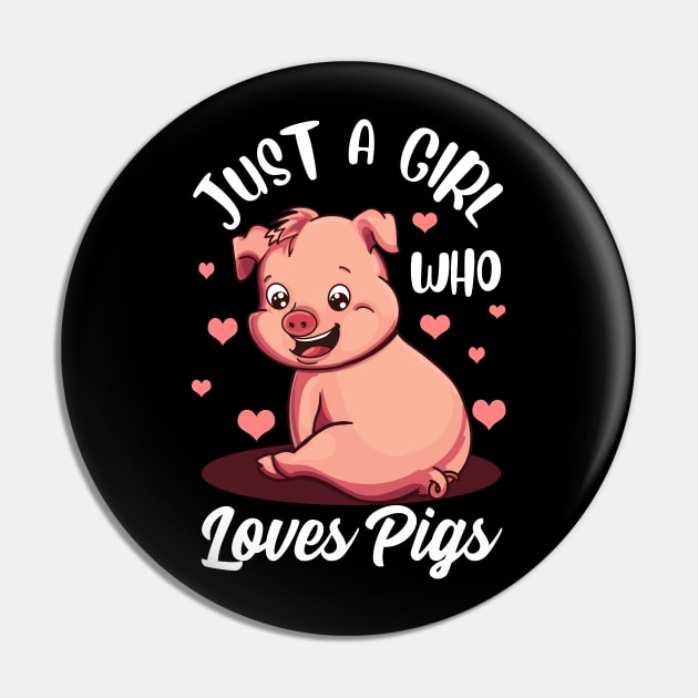 Just A Girl Who Loves Pigs Hog Lover Cute Farmer Gift Girls T-Shirt Just A Girl Who Loves Pigs Hog Lover Cute Farmer Gift Girls T-Shirt