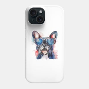 French Bulldog with Sunglasses (Watercolor) Phone Case