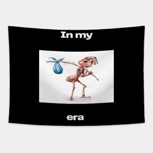 In my Sad ant with bag leaving era meme cartoon Tapestry