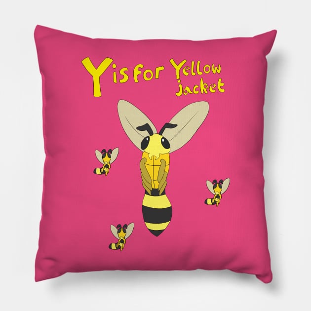 Y is for Yellowjacket Pillow by Spectrumsketch