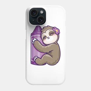 Purple Crayon Coloring Sloth back to school gifts Phone Case