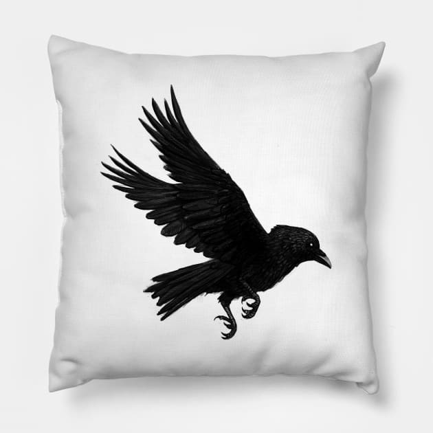 Raven Pillow by LonelyWinters