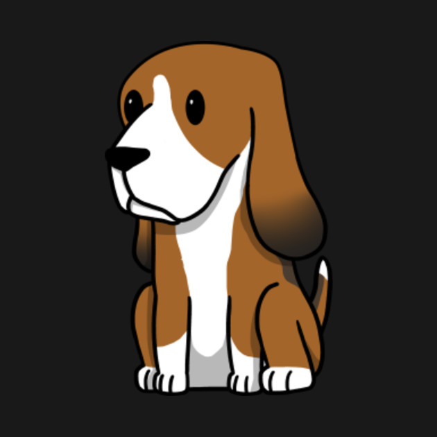 Basset Hound Cute Cartoon - Basset Hound - T-Shirt | TeePublic