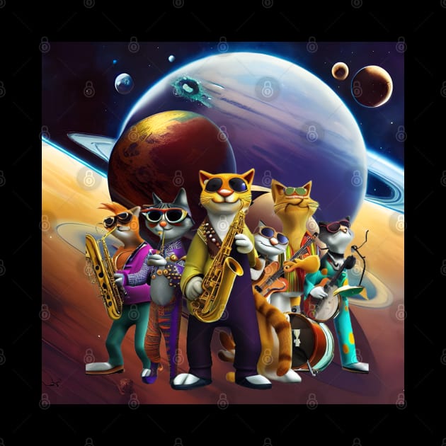 Astro Funk Cat Explorers by Musical Art By Andrew