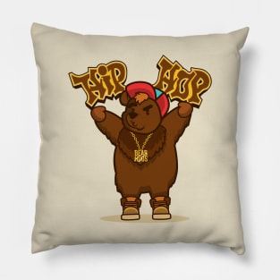 bear hip hop Pillow