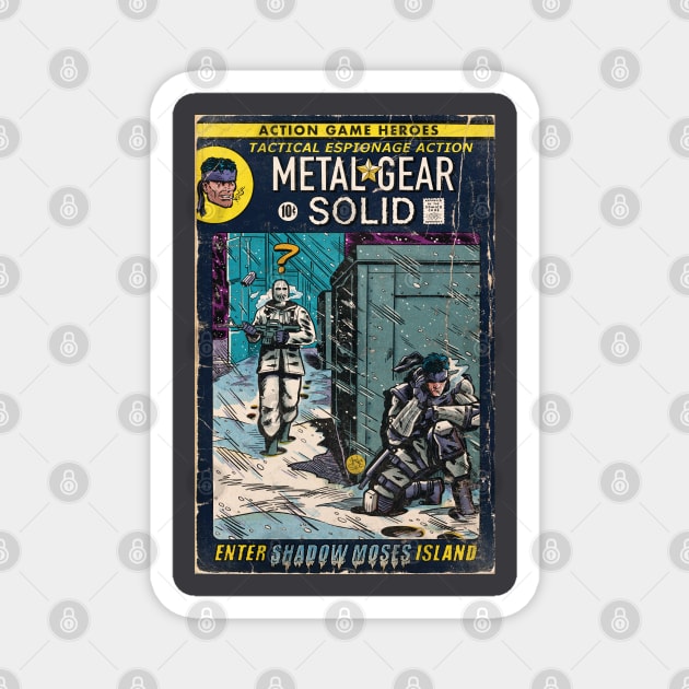 MGS Shadow Moses Island comic book fan art Magnet by MarkScicluna