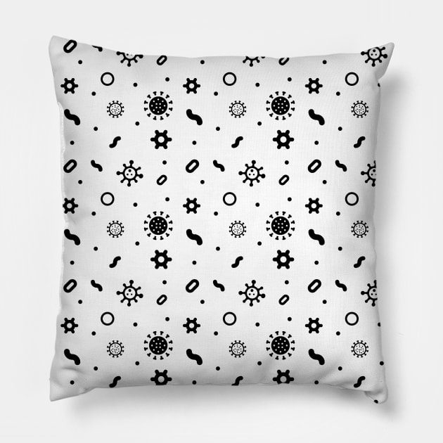 Microbiology Pattern Pillow by vectrus