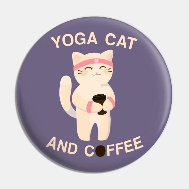 Yoga cat and coffee Pin by Nyrrra