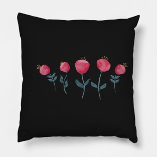 Darling Pink Fantasy Rosa in a Row Pillow