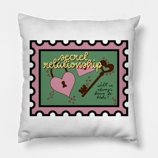 Secret Relationship Postage Stamp Pillow