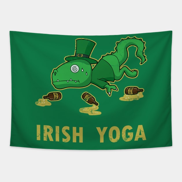 Irish Yoga T Rex St Patricks Day Tapestry by E