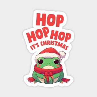 Hop Hop Hop Christmas Frog Magnet