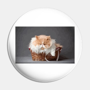 Persian Cat Digital Painting Pin