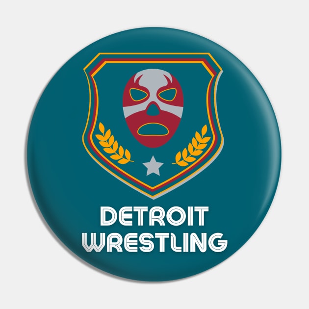 Detroit Wrestling "A Dark Era Turquoise" Pin by DDT Shirts