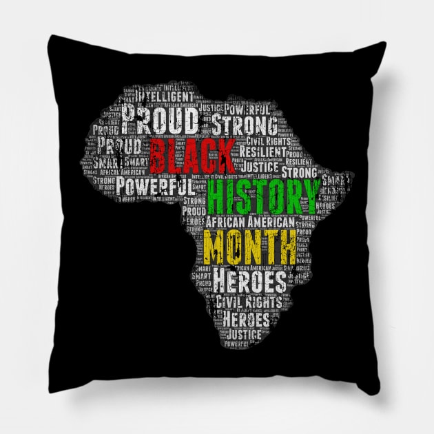 Black History Month Africa Shape Pillow by blackartmattersshop