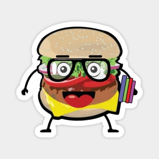 Smart Burger - Funny Character Illustration Magnet