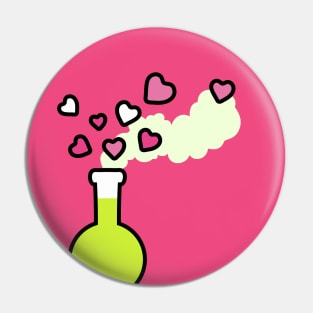 Love Magic Potion in a Laboratory Flask Pin