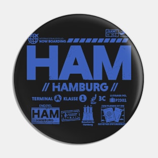 Vintage Hamburg HAM Airport Code Travel Day Retro Travel Tag Germany Pin
