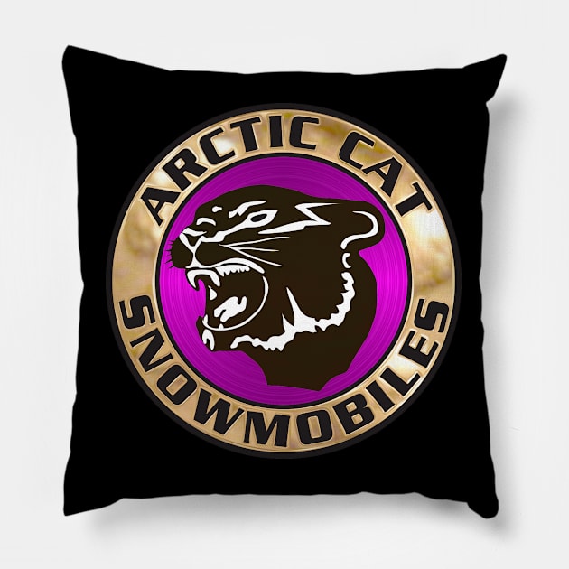 American Vintage Snowmobile Pillow by Midcenturydave